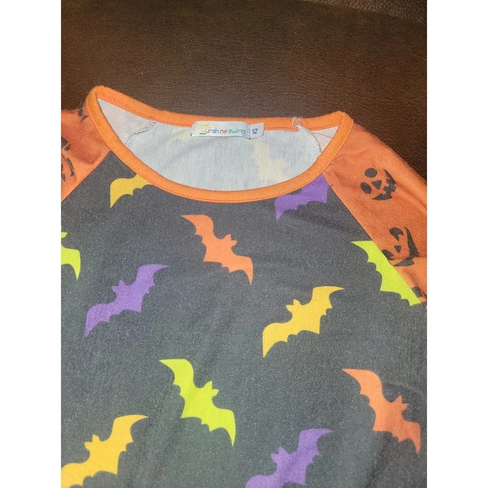 Halloween fall wish me swing pumpkin bat dress size 12